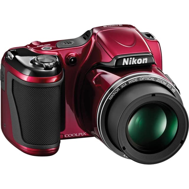 Fotocamera Bridge Coolpix L820 - Rossa + Nikon Nikkor 30X Zoom ottico grandangolare ED VR 22,5–675 mm f/3-5,8 f/3-5,8