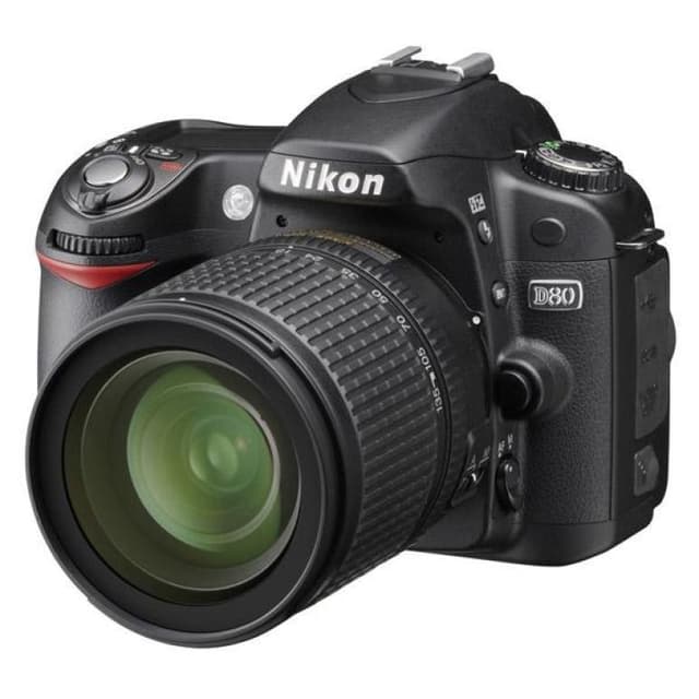 D80 SLR - Schwarz + Nikon AF-S DX Nikkor 18-70mm f/3.5-4.5G ED-IF f/3.5-4.5 · Hauptbild