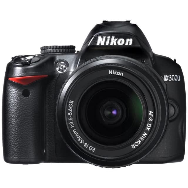 Nikon D3000 Spiegelreflexkamera - Schwarz + Nikon Nikkor AF-S DX 18-55mm f/3.5-5.6 G II ED Objektiv · Hauptbild