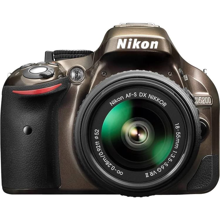 SLR D5200 - Marron + Nikon AF-S Nikkor DX 18-55mm f/3.5-5.6 G VR II f/3.5-5.6 · image principale