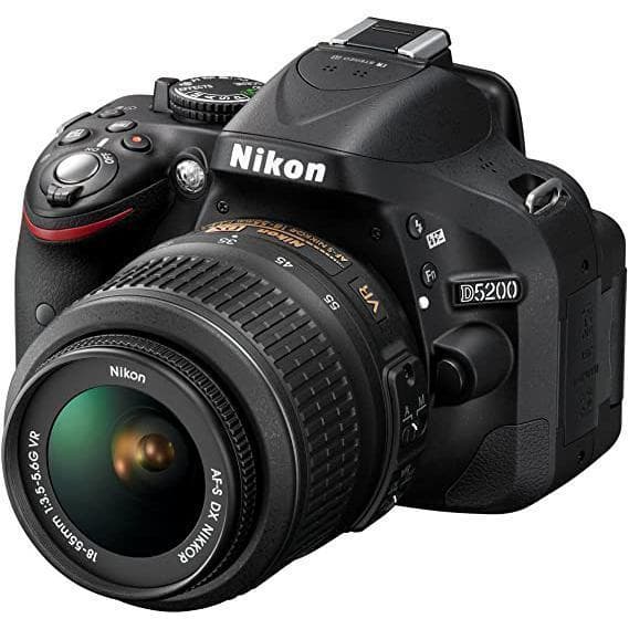 SLR D5200 - Noir + Nikon AF-S DX Nikkor 18-55mm f/3.5-5.6G VR f/3.5-5.6 · image principale