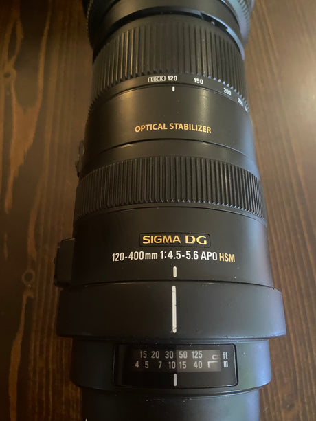 Sigma 120-400mm f/4.5-5.6Sigma 120-400mm f/4.5-5.6 APO DG OS HSM - Canon EF Fit3c39e0f7-ea84-416a-a94f-aae3a169f2bc