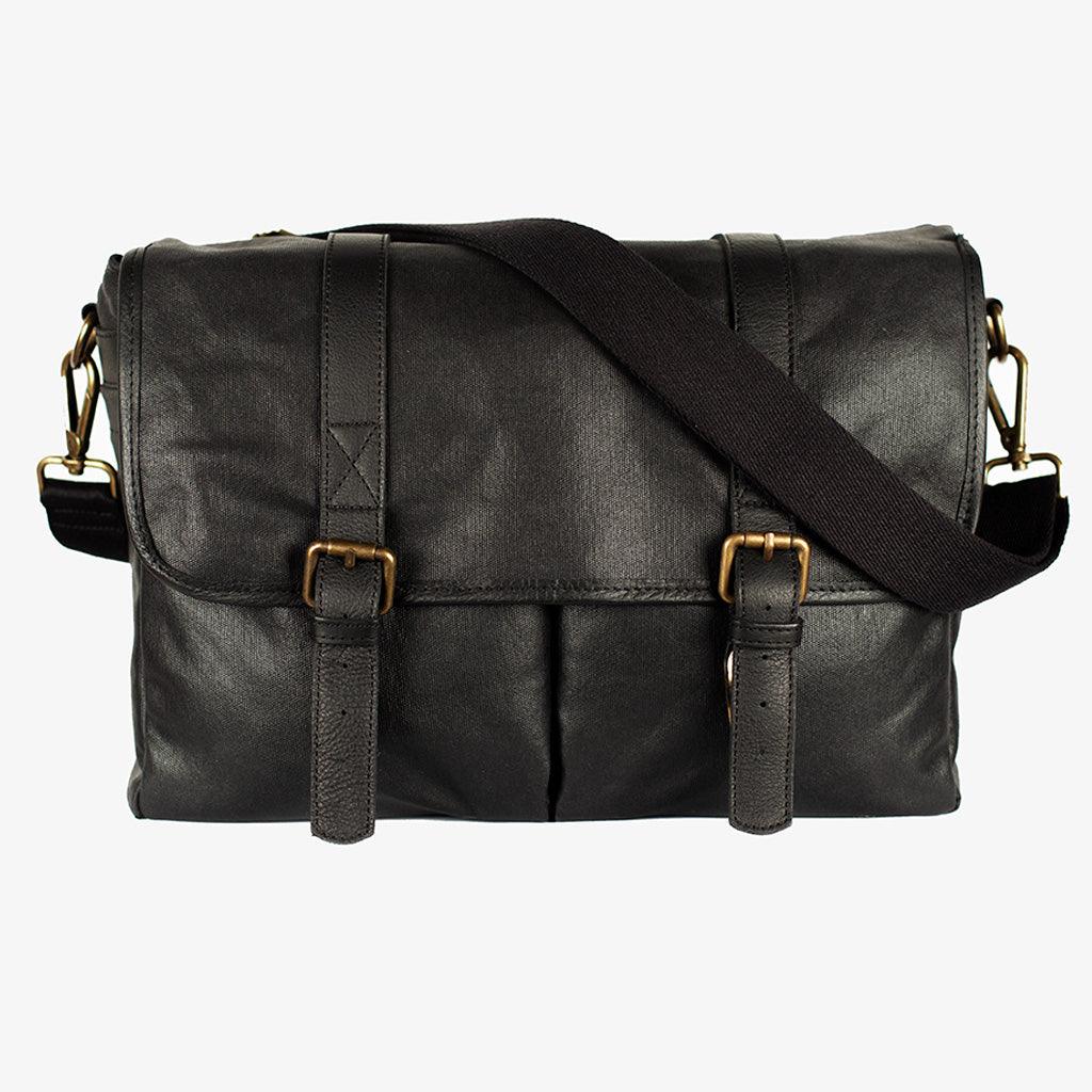 Here's the translation:

**Roma Black Waxed Canvas Kameratasche** · Hauptbild
