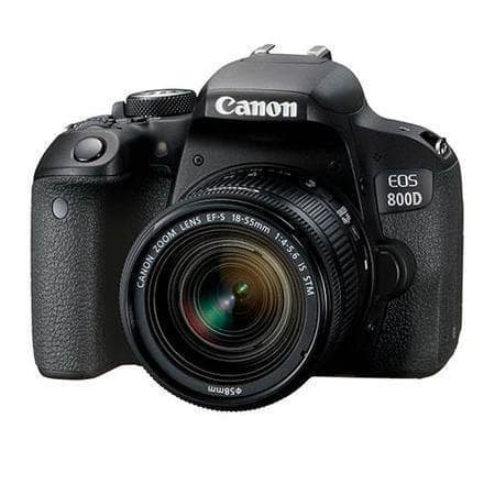 EOS 800D SLR – Schwarz + Canon EF-S 18-55 mm f/4-5.6 IS STM · Hauptbild